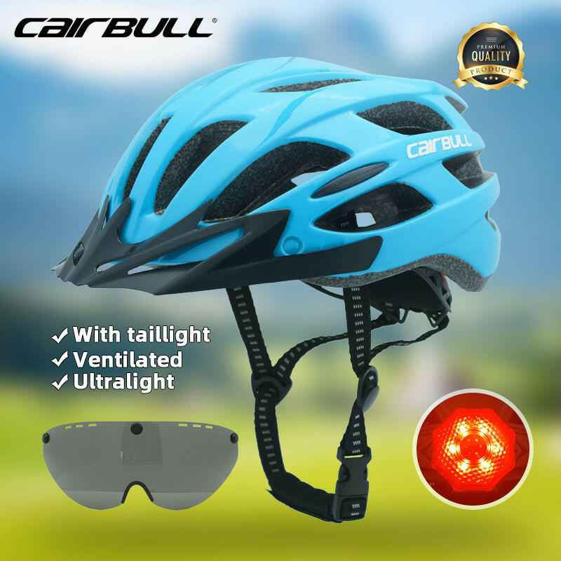 Cairbull MTB Bicycle Helmet Ultralight Outdoor Safety Cycling Helmet With Len Visor Taillight for Men Women Mountain Bike Helmet