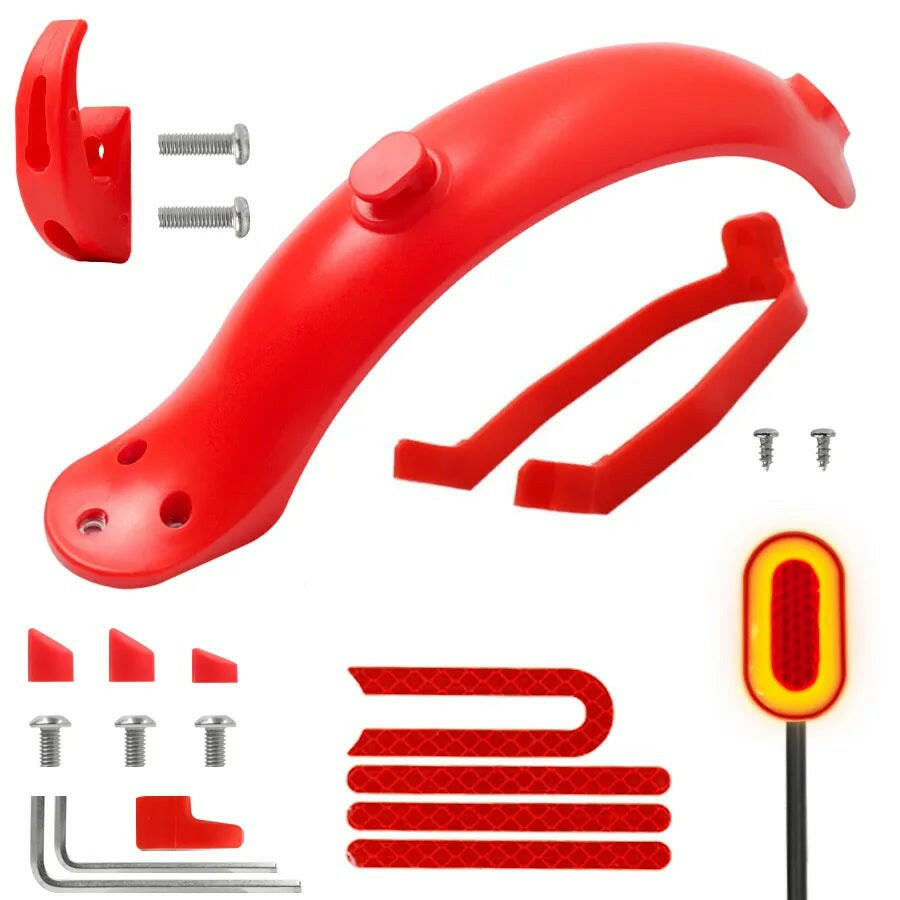 Durable Scooter Mudguard for Xiaomi Mijia M365 M187 1S Pro Electric Scooter Tire Splash Fender with Rear Taillight Back Guard-WAYBIKER