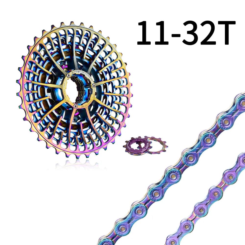 ZTTO Gravel Bike 11 Speed 11-36T UltraLight Cassette Road Bicycle Sprocket Colorful 11Speed 34T Rainbow K7 11v 32T 11-28T 105