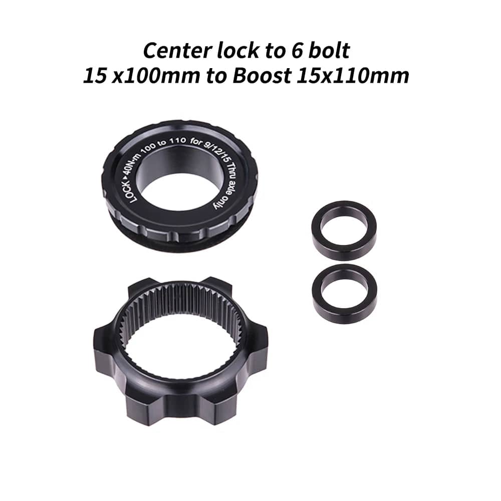 ZTTO Bicycle Hub Center Lock Adapter to 6 Bolt Disc Brake Boost Hub Spacer 15x100 to 15 x 110 Front Rear Washer 12x148 Thru Axle