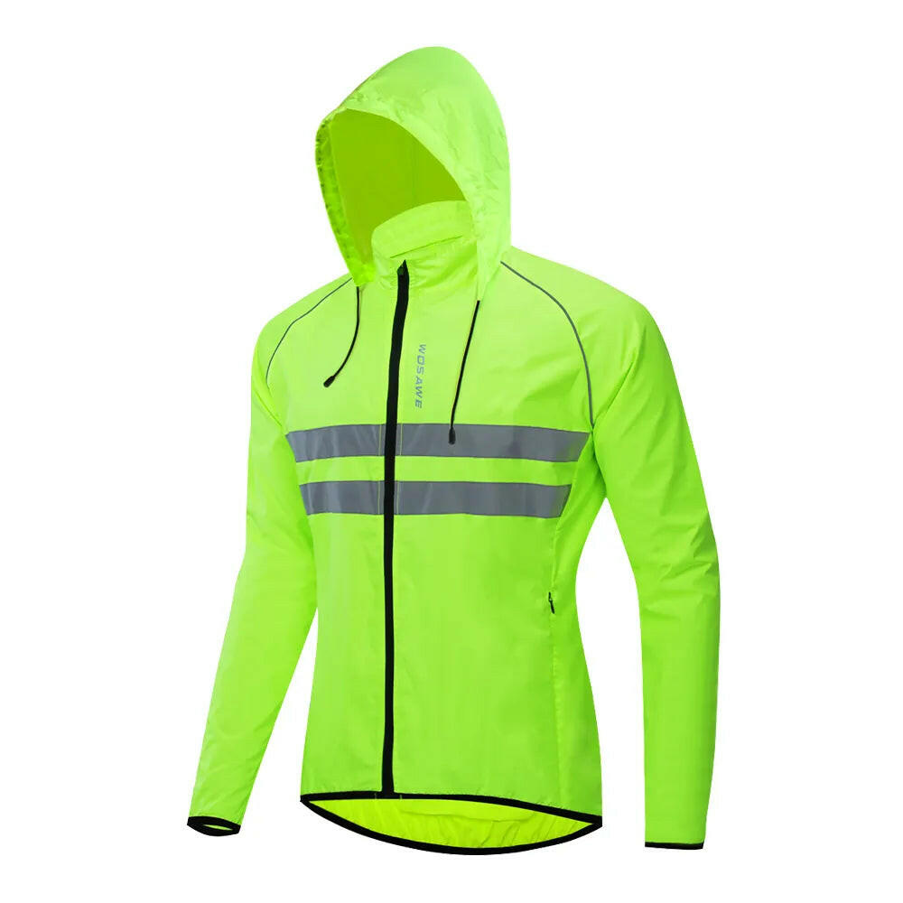 WOSAWE Men's Cycling Jacket Hooded Reflective Vest Wind Coat Windproof MTB Bike Windbreaker Riding Bicycle  Cycle Clothing-WAYBIKER