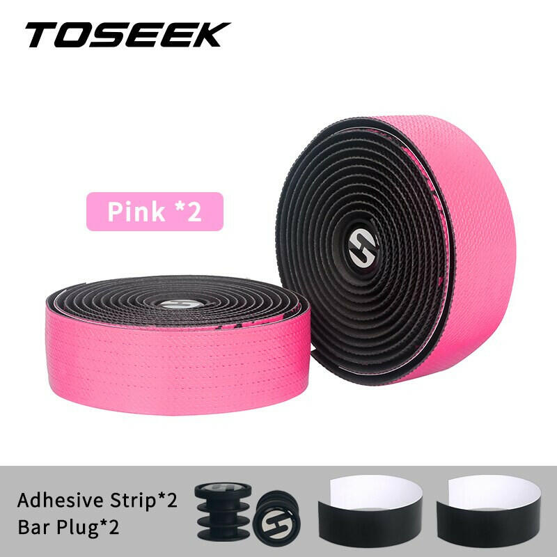 TOSEEK Bicycle Handlebar Tape Anti-Vibration PU EVA Bent Cycling Road Bike Tapes Racing Breathable Non-Slip Handle Bar Belt Wrap