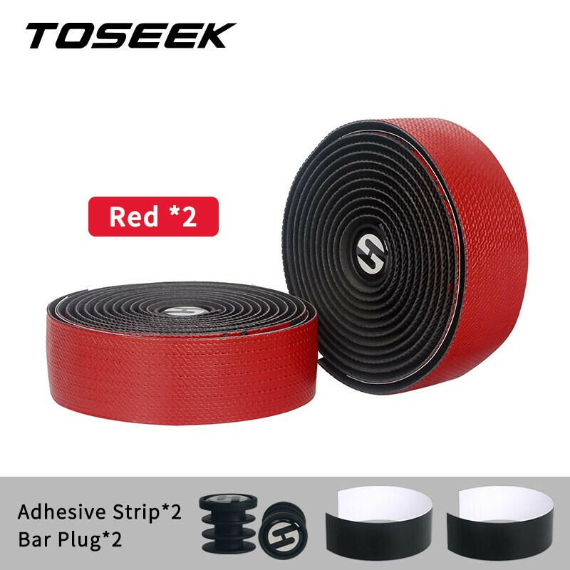 TOSEEK Bicycle Handlebar Tape Anti-Vibration PU EVA Bent Cycling Road Bike Tapes Racing Breathable Non-Slip Handle Bar Belt Wrap