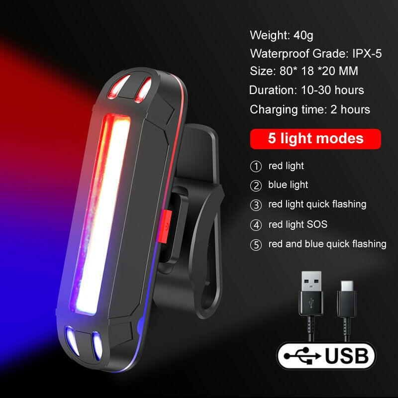 X-Tiger Bike Rear Light Super Bright Led Bicycle Light USB Rechargeable Seatpost Fork Light Safety Warning Bicycle Taillight-WAYBIKER