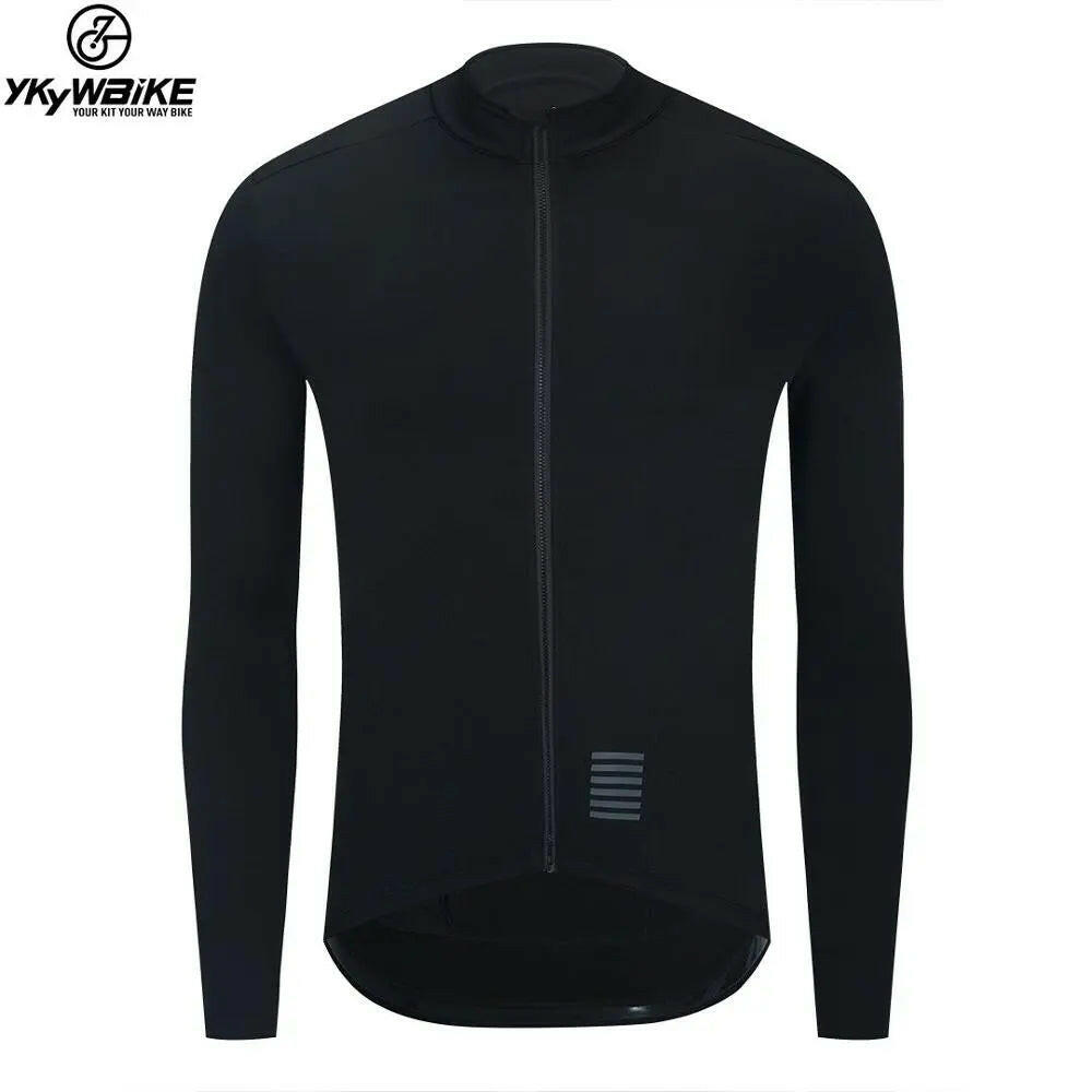 YKYWBIKE WINTER JACKET Thermal Fleece Men Cycling jacket Long Sleeve Cycling Bike Clothing black 사이클링 겨울 재킷