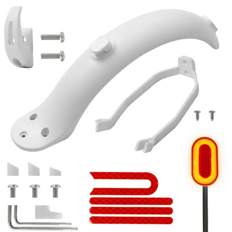 Durable Scooter Mudguard for Xiaomi Mijia M365 M187 1S Pro Electric Scooter Tire Splash Fender with Rear Taillight Back Guard-WAYBIKER