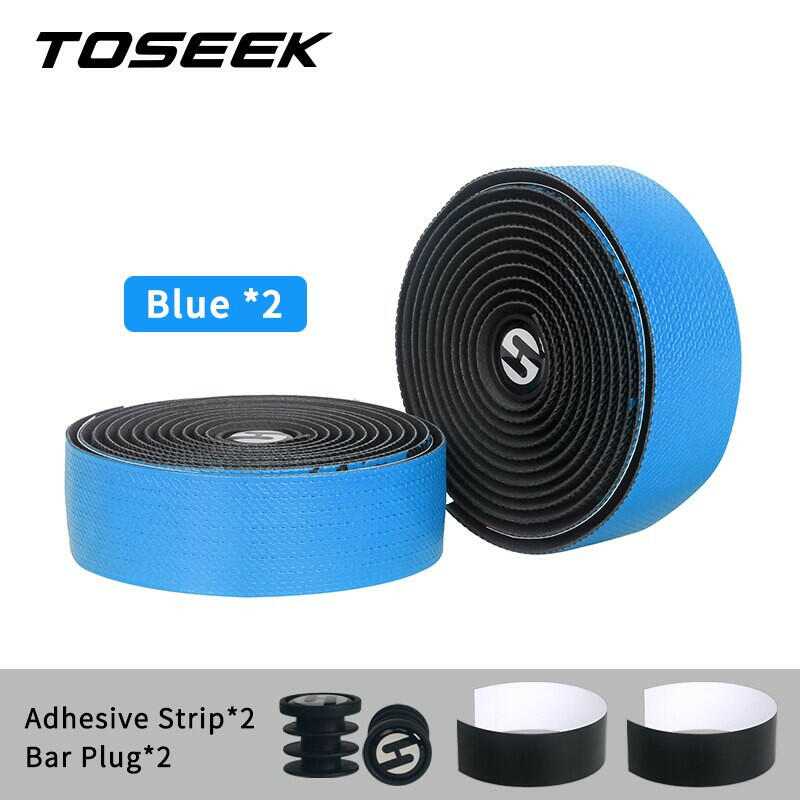 TOSEEK Bicycle Handlebar Tape Anti-Vibration PU EVA Bent Cycling Road Bike Tapes Racing Breathable Non-Slip Handle Bar Belt Wrap