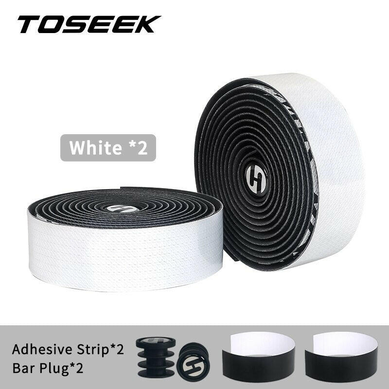 TOSEEK Bicycle Handlebar Tape Anti-Vibration PU EVA Bent Cycling Road Bike Tapes Racing Breathable Non-Slip Handle Bar Belt Wrap