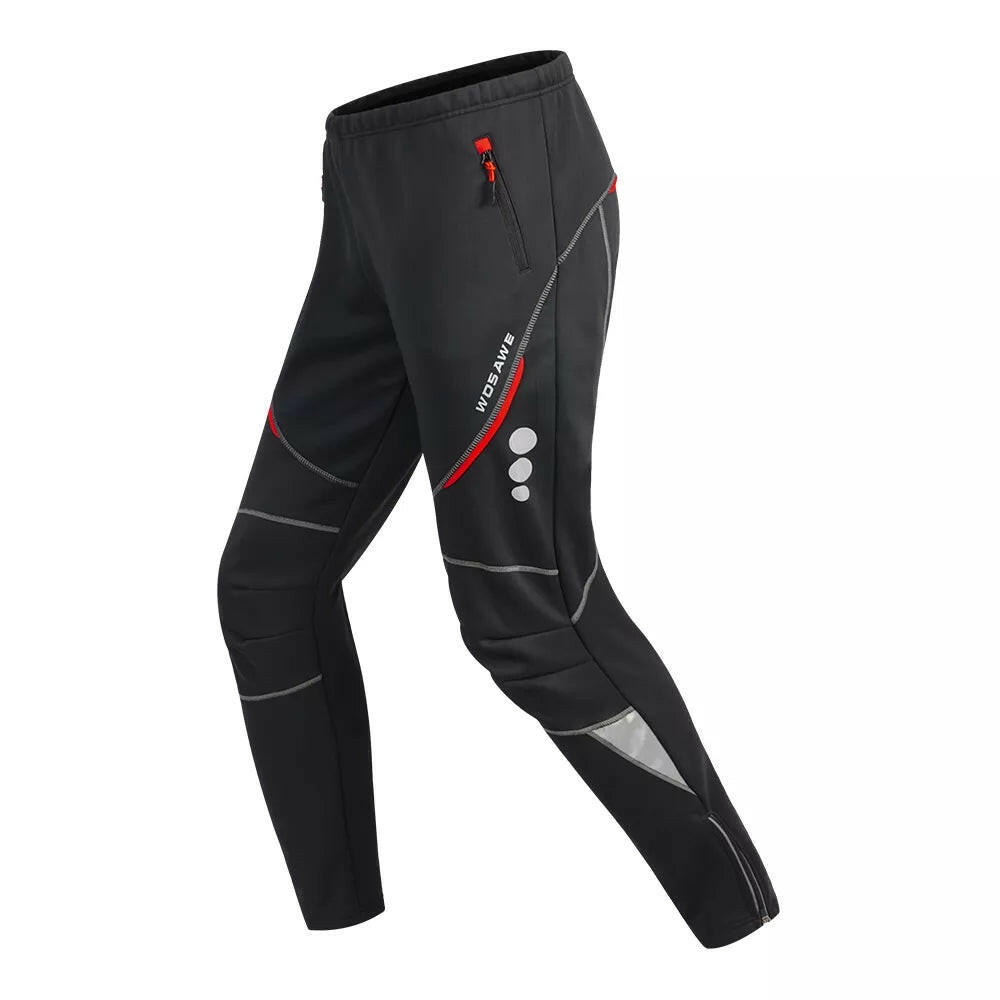 WOSAWE Winter Cycling Pants Warm Thermal Fleece Cycling Trousers Windproof Riding Bicycle MTB Road Bike Running Hiking Fishing