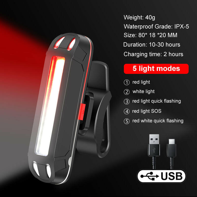 X-Tiger Bike Rear Light Super Bright Led Bicycle Light USB Rechargeable Seatpost Fork Light Safety Warning Bicycle Taillight-WAYBIKER