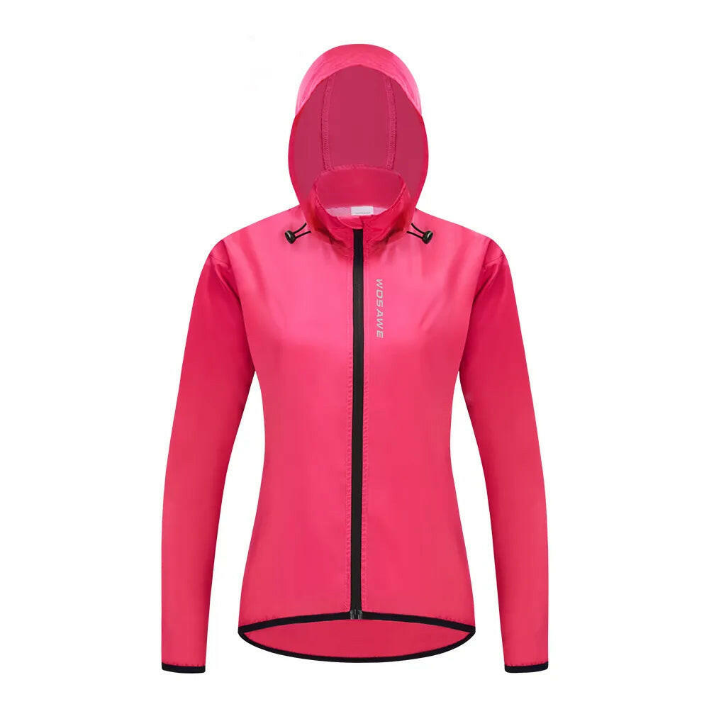 WOSAWE Women's Cycling Jacket Hooded Bike Wind Coat Water Repellent Bicycle Windbreaker Reflective Running Riding Hiking Vest-WAYBIKER