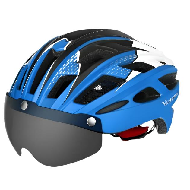 VICTGOAL Bike Helmet Adult Men Women with Magnetic Goggles Bicycle Helmet with Rear Led Light Adjustable for Road Bike Cycling-WAYBIKER