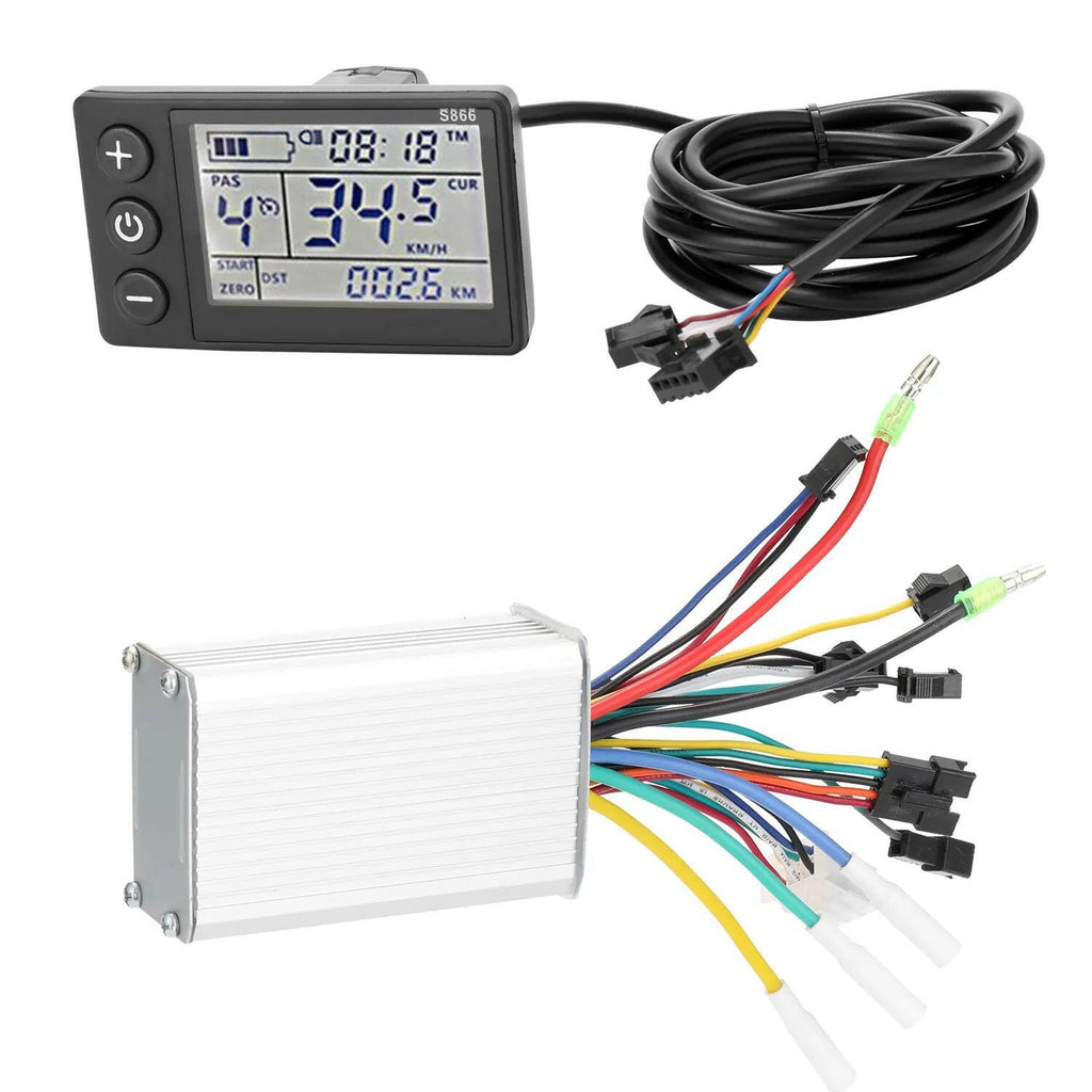 Electric Bike Controller 24V-48V/36V-60V 350W Brushless E-bike Controller with LCD Display Bicycle Motor Scooter Controller S866