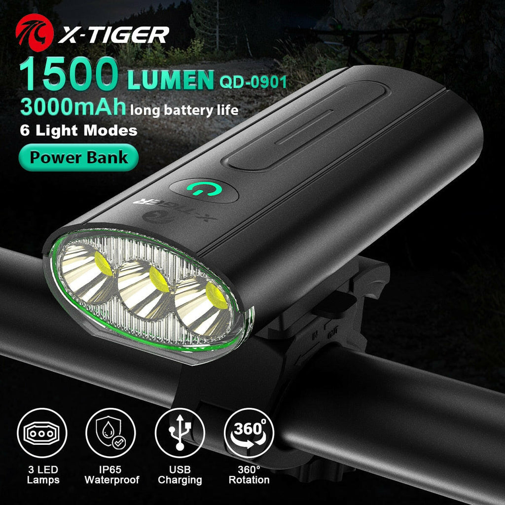 X-TIGER Bicycle Light Set Rainproof Headlight + Tail light USB Charging LED Cycling Lights Front Lamp Ultralight Bike Flashlight-WAYBIKER