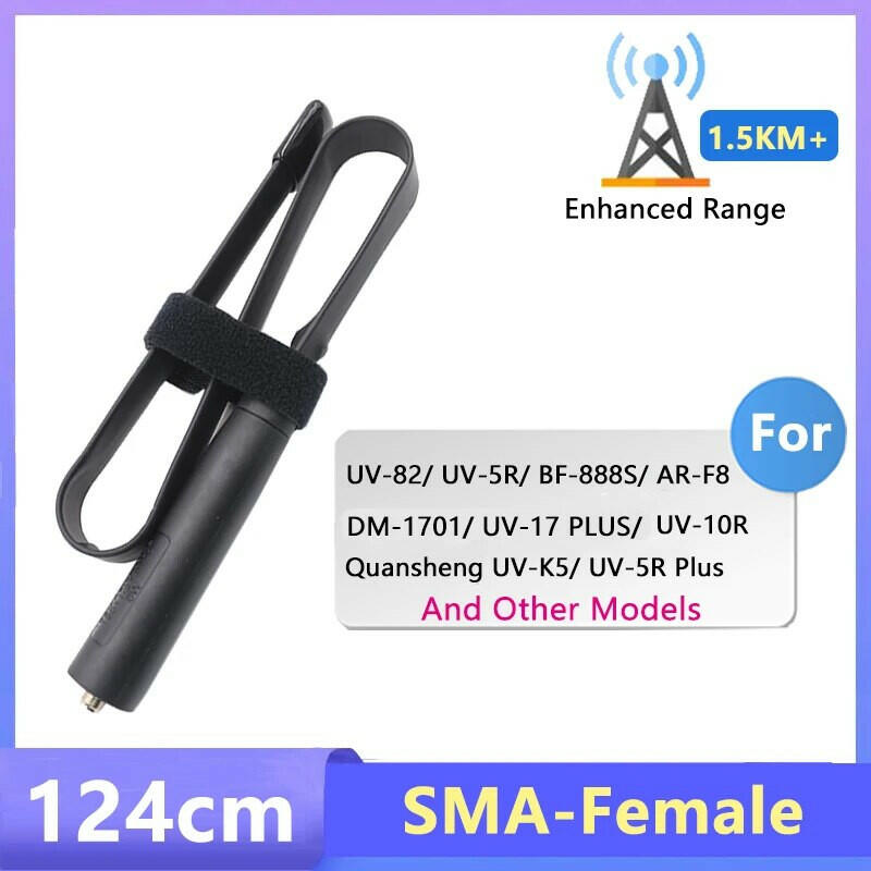 Foldable CS Tactical Antenna SMA Female 144/430Mhz For Baofeng DM-1701 Quansheng UV-5R Plus UV-K6 Walkie Talkie UV-82 UV-17 Pro-WAYBIKER