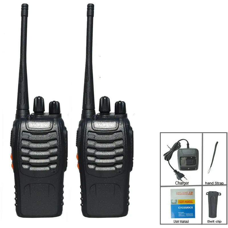 2Pcs/Lot Baofeng BF-888S Walkie Talkie Two-way Radio Set BF 888s UHF 400-470MHz 16CH Walkie-talkie Radios Transceiver-WAYBIKER