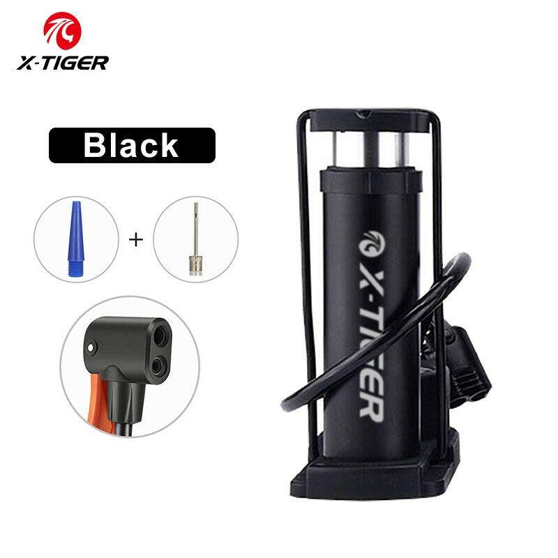 X-TIGER Portable Bike Pump High Pressure Pedal Bicycle Foot Pump Ultra-Light Aluminum Alloy MTB Bike Tire Inflator Accessories-WAYBIKER