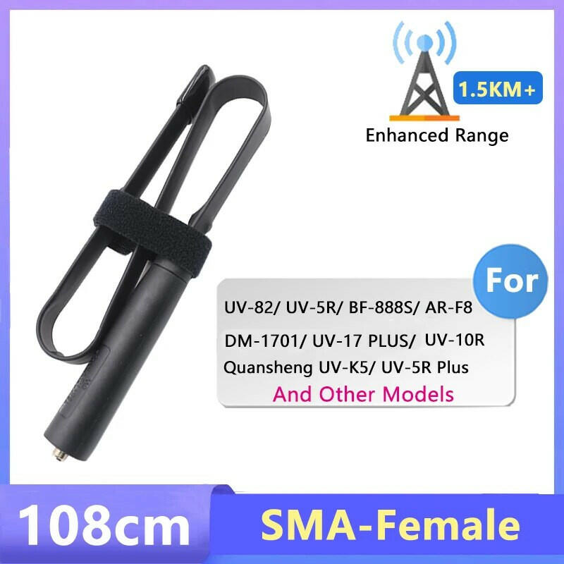 Foldable CS Tactical Antenna SMA Female 144/430Mhz For Baofeng DM-1701 Quansheng UV-5R Plus UV-K6 Walkie Talkie UV-82 UV-17 Pro-WAYBIKER