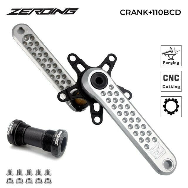 ZEROING ROAD CRANKSET GXP Bicycle Hollow Grave Bike Crank Chainring 110BCD Spider CNC Suitable For Shimano Sram Part 11/12 Speed