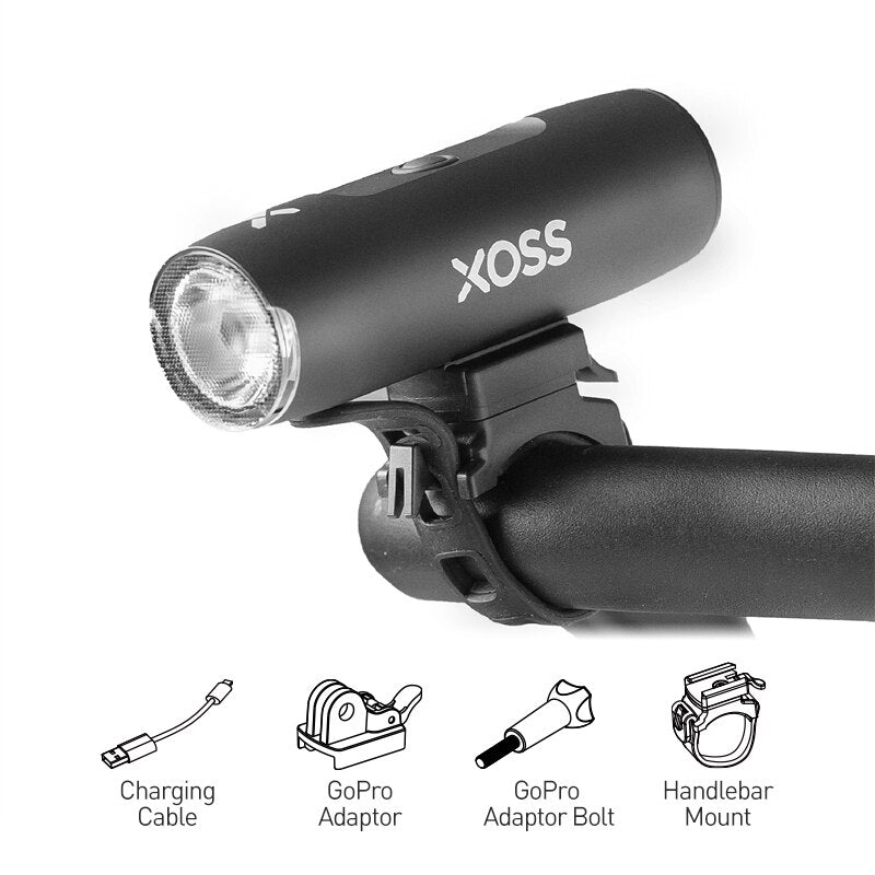 XOSS XL400/XL800 Bike Headlight 400/800 Lumen USB Rechargeable Road MTB Front Lamp Bicycle Light Aluminum Ultralight Flashlight