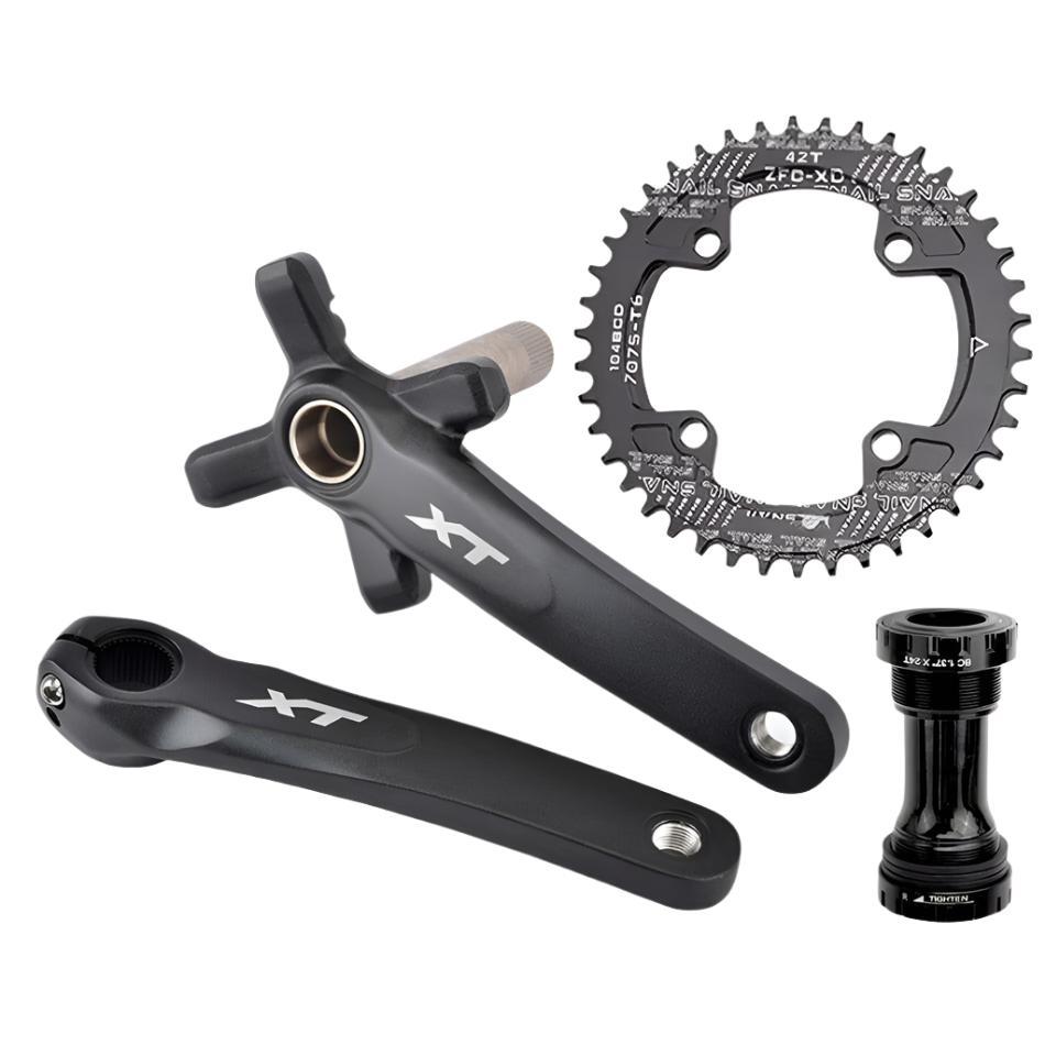 XT Bicycle Crankset 104BCD MTB Bike Crank Chainring Bike 170mm 175mm Black Round Oval 32T 34T 36T 38T Aluminum Alloy with Bottom