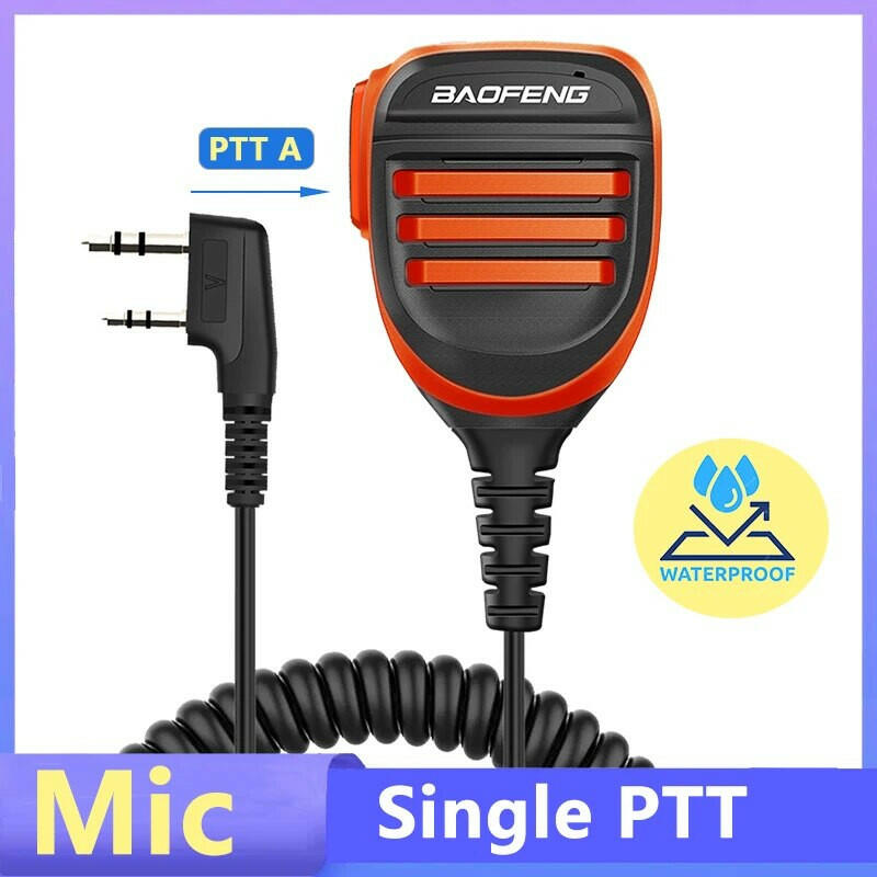 Baofeng Walkie Talkie Speaker Microphone Waterproof PTT Mic For UV5R UV-16 Pro UV-13 Plus Two Way Radio QuanSheng UV-K5(8) UV-K6-WAYBIKER