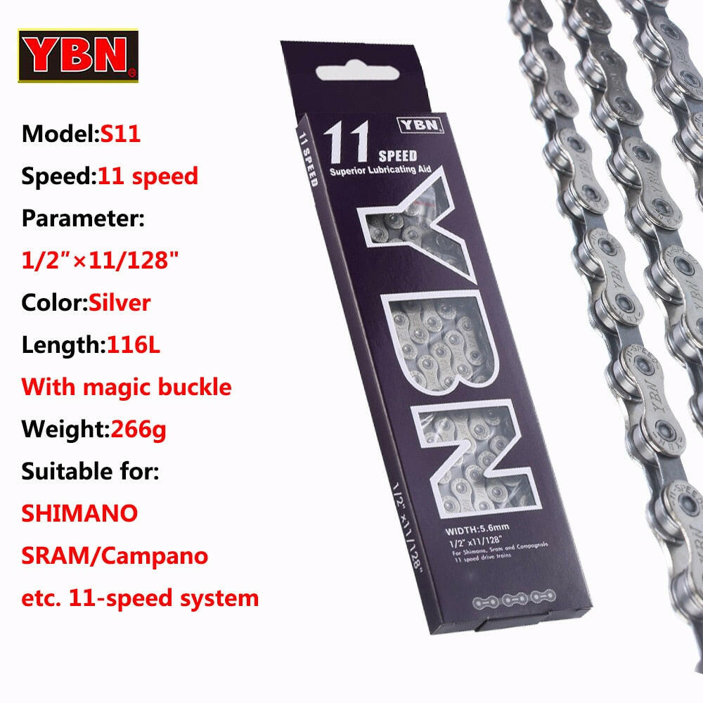 YBN Bike Chain Road Mountain Bicycle 10/11/12 Speed Chains MTB 10v 11v 12v For SHIMANO SRAM Parts With Links Lock