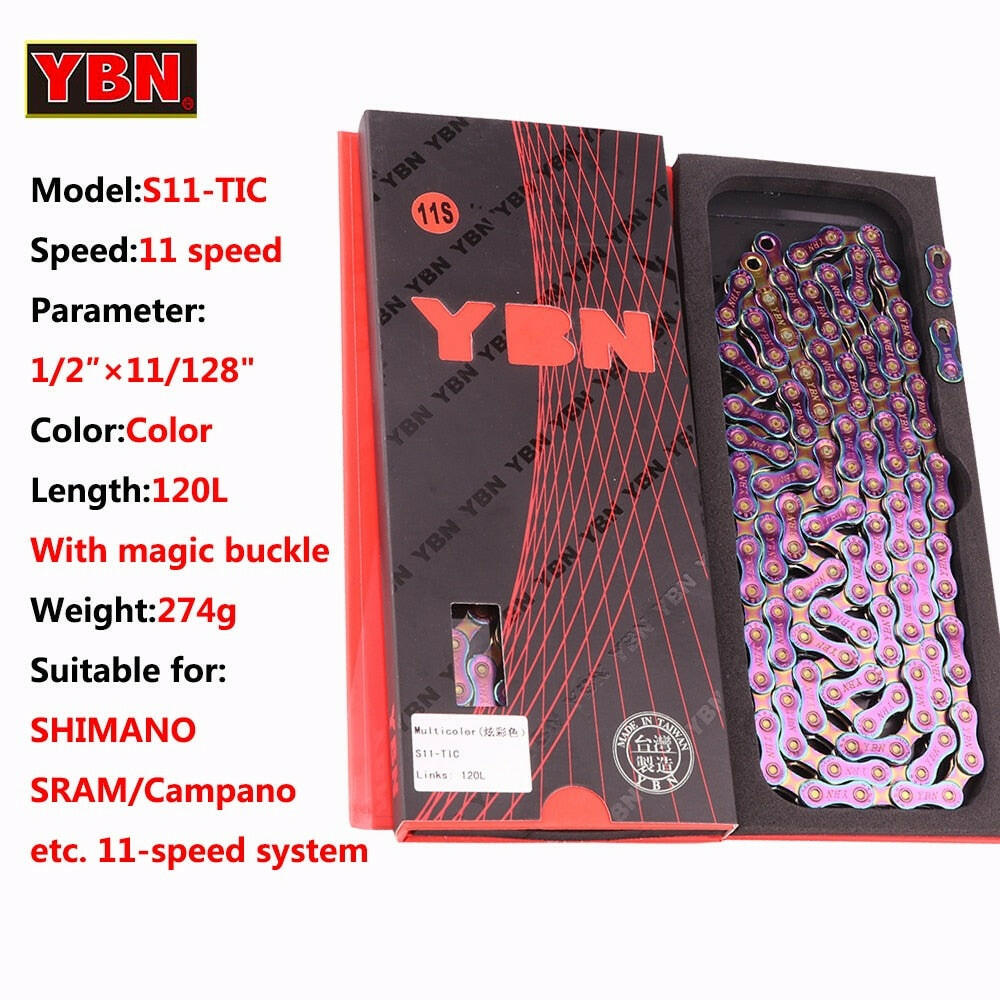 YBN Bike Chain Road Mountain Bicycle 10/11/12 Speed Chains MTB 10v 11v 12v For SHIMANO SRAM Parts With Links Lock