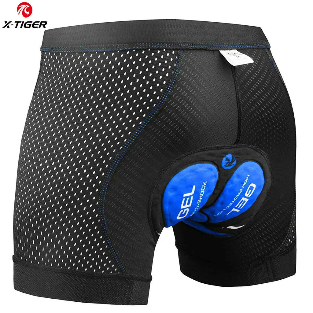 X-TIGER Men Cycling Shorts Summer Cycling Underwear Breathable Mesh Bicycle Underpants Shockproof Gel Pad  Riding Bike Shorts-WAYBIKER