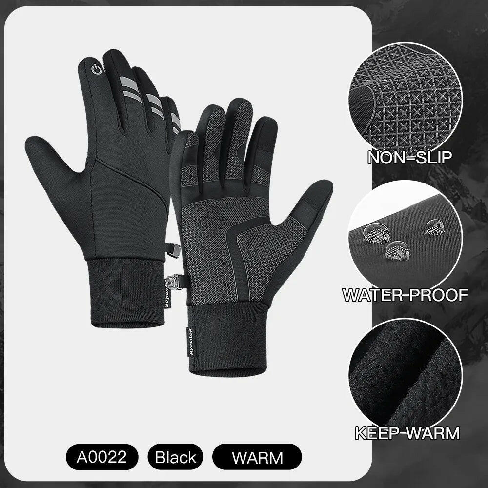 Cold Winter Gloves Men Gloves Touch Screen Waterproof Windproof Sports Gloves Warm Thermal Fleece Running Ski Cycling Gloves-WAYBIKER