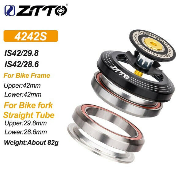 ZTTO MTB Road Bicycle CNC Headset 1 1/8"-1 1/2" Sealed Bearing 1.5Tapered 28.6 Straight Tube Bike Fork Internal Steering Bearing