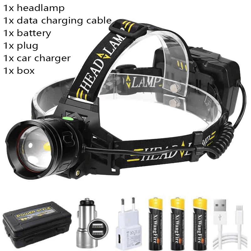 XHP70 Powerful LED Induction Headlamp USB Rechargeable 3*18650 With Battery Head Flashlight Outdoor Fishing Camping Head Torch