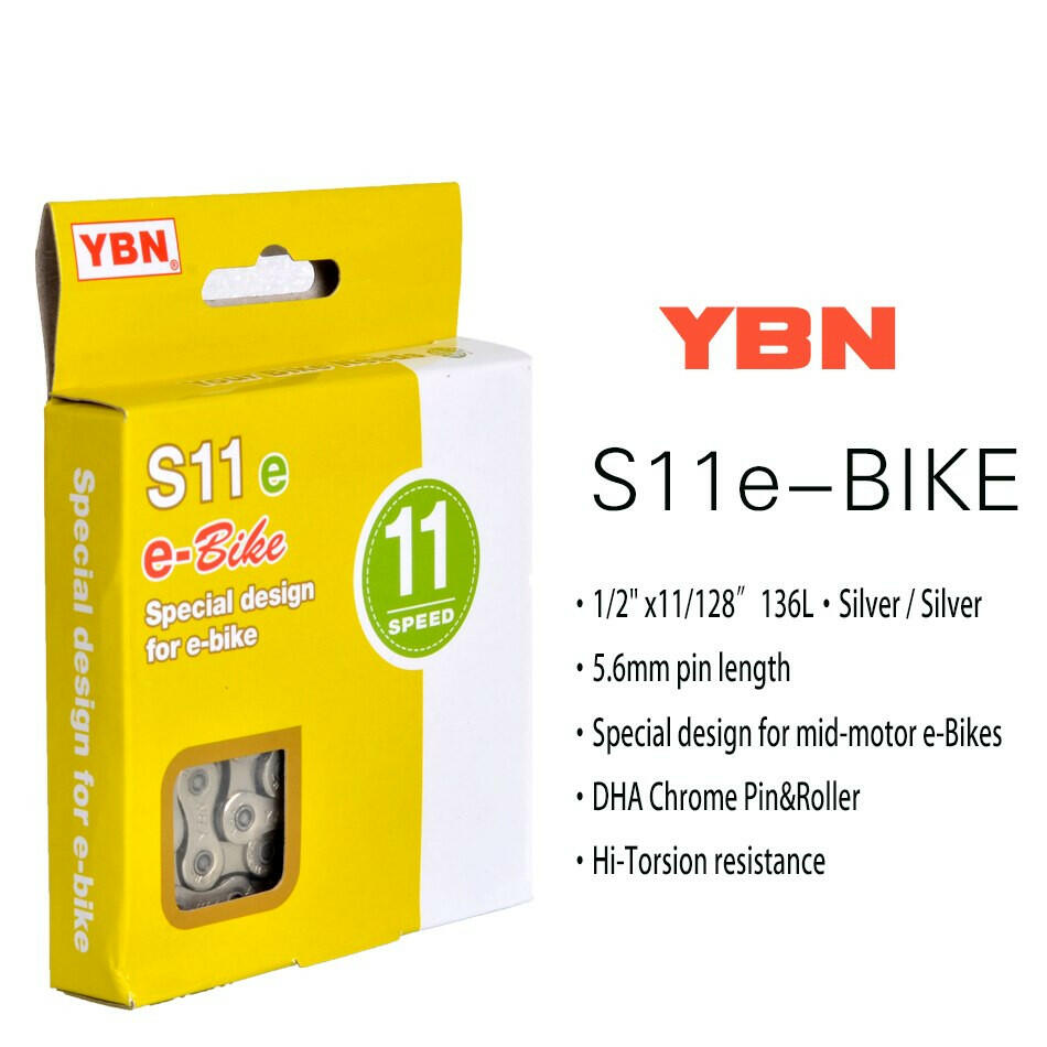 YBN E-Bike Chains 8/9/10/11/12 speed Electric bicycle chain Special design For Mid-Motor BOSCH E-Bike and SHINANO e-Bike System