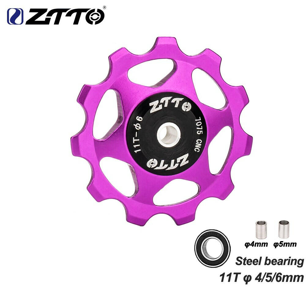 ZTTO 11T 13T MTB Bicycle Rear Derailleur Jockey Wheel Steel Bearing Pulley AL7075 CNC Road Bike Guide Roller Idler 4mm 5mm 6mm