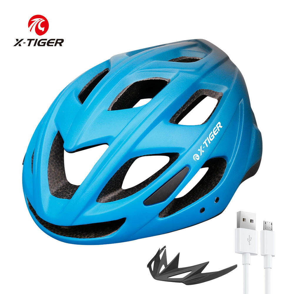 X-TIGER Bike Helmet with USB Rechargeable Rear Light Mountain & Road Bicycle Helmets for Men Women Adult Outdoor Cycling Helmets-WAYBIKER