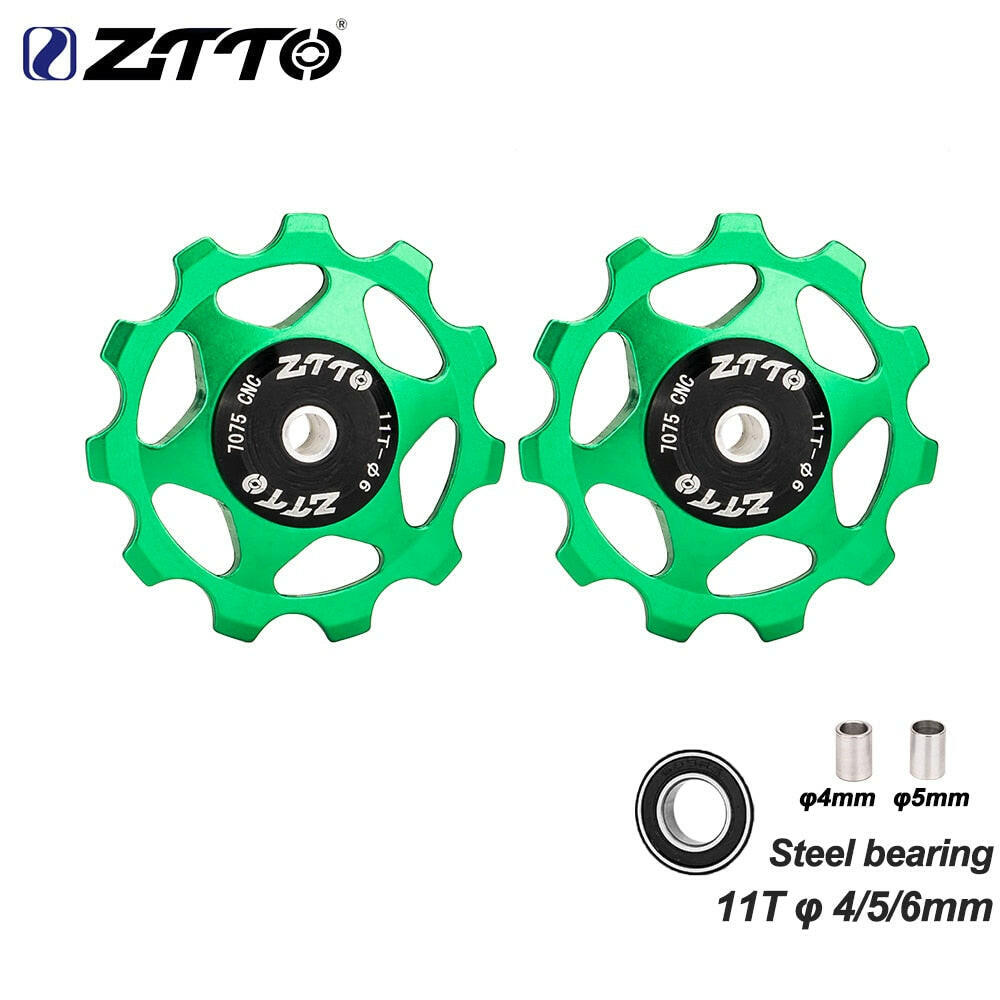 ZTTO 11T 13T MTB Bicycle Rear Derailleur Jockey Wheel Steel Bearing Pulley AL7075 CNC Road Bike Guide Roller Idler 4mm 5mm 6mm