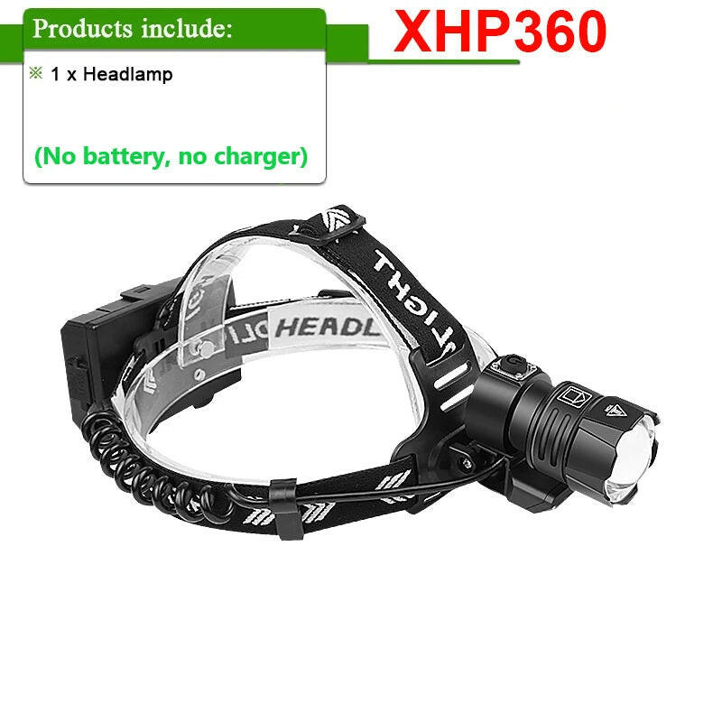 XHP360 Powerful LED Headlamp USB Rechargeable Head Flashlight High Power LED Headlight 18650 XHP90 Head Lamp Fishing Headlantern