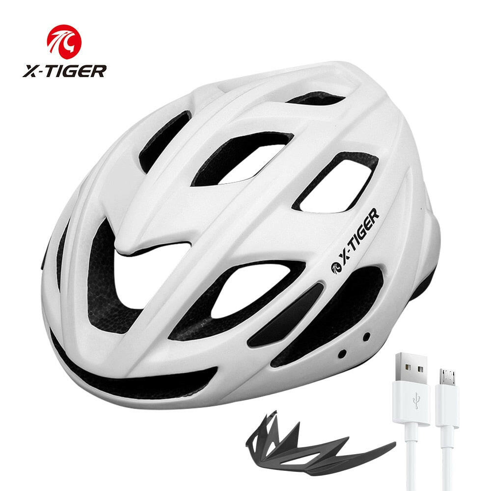 X-TIGER Bike Helmet with USB Rechargeable Rear Light Mountain & Road Bicycle Helmets for Men Women Adult Outdoor Cycling Helmets-WAYBIKER