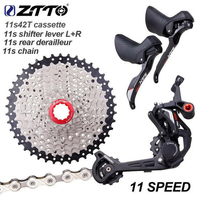 ZTTO 1x11 Speed Gravel Bike Groupset Clutch Derailleur Fit 46T 50T 11s Cassette Light Weight Bicycle Shift Brake Road Group Set