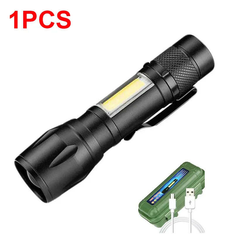 High Power Led Flashlights Super Bright Strong Light Portable Flashlight Spotlight Light USB Rechargeable Torch Waterproof Torch-WAYBIKER