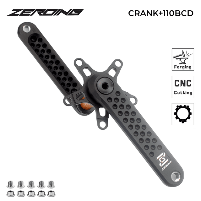 ZEROING ROAD CRANKSET GXP Bicycle Hollow Grave Bike Crank Chainring 110BCD Spider CNC Suitable For Shimano Sram Part 11/12 Speed