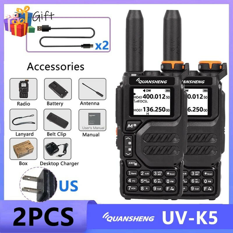 Quansheng UV K5 Walkie Talkie UV K6 UV K58 Two Way Radio 50-600MHz FM Radio NOAA Scrambler /DTMF Amateur Wireless Frequency Copy-WAYBIKER