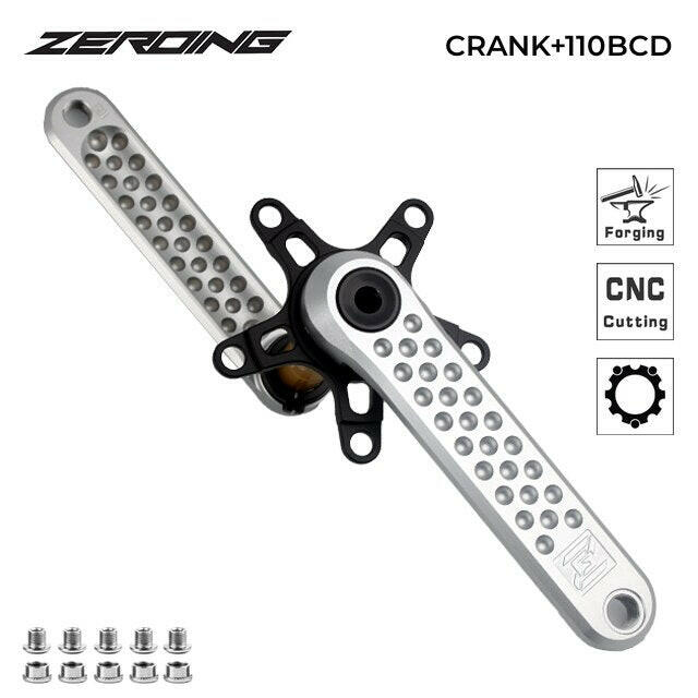 ZEROING ROAD CRANKSET GXP Bicycle Hollow Grave Bike Crank Chainring 110BCD Spider CNC Suitable For Shimano Sram Part 11/12 Speed