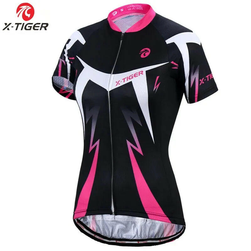 X-TIGER Women's Cycling Jersey Summer Anti-UV Cycling Bicycle Clothing Quick-Dry Mountain Female Bike Clothes Short Jersey