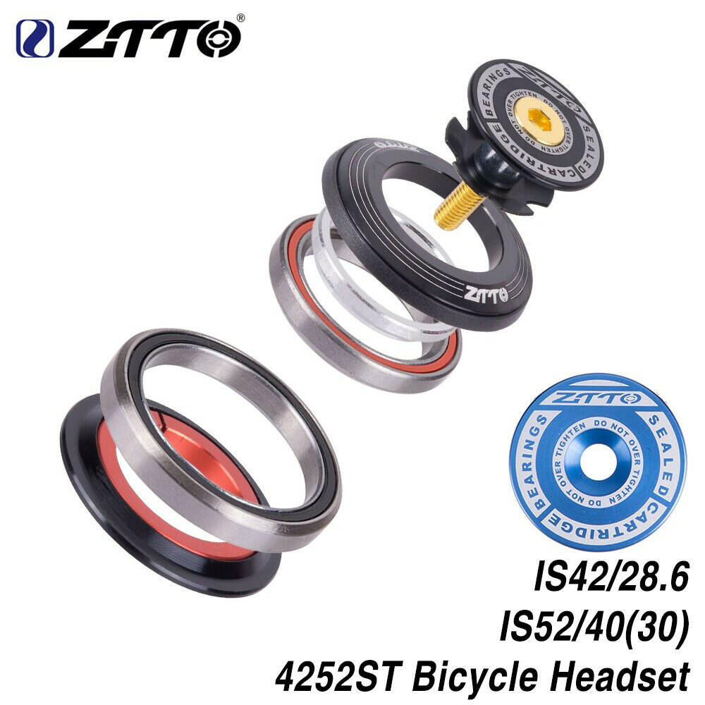 ZTTO MTB Bike Road Bicycle Headset 42mm 52mm CNC 1 1/8"-1 1/2" Tapered Tube fork Integrated Angular Contact Bearing 4252ST