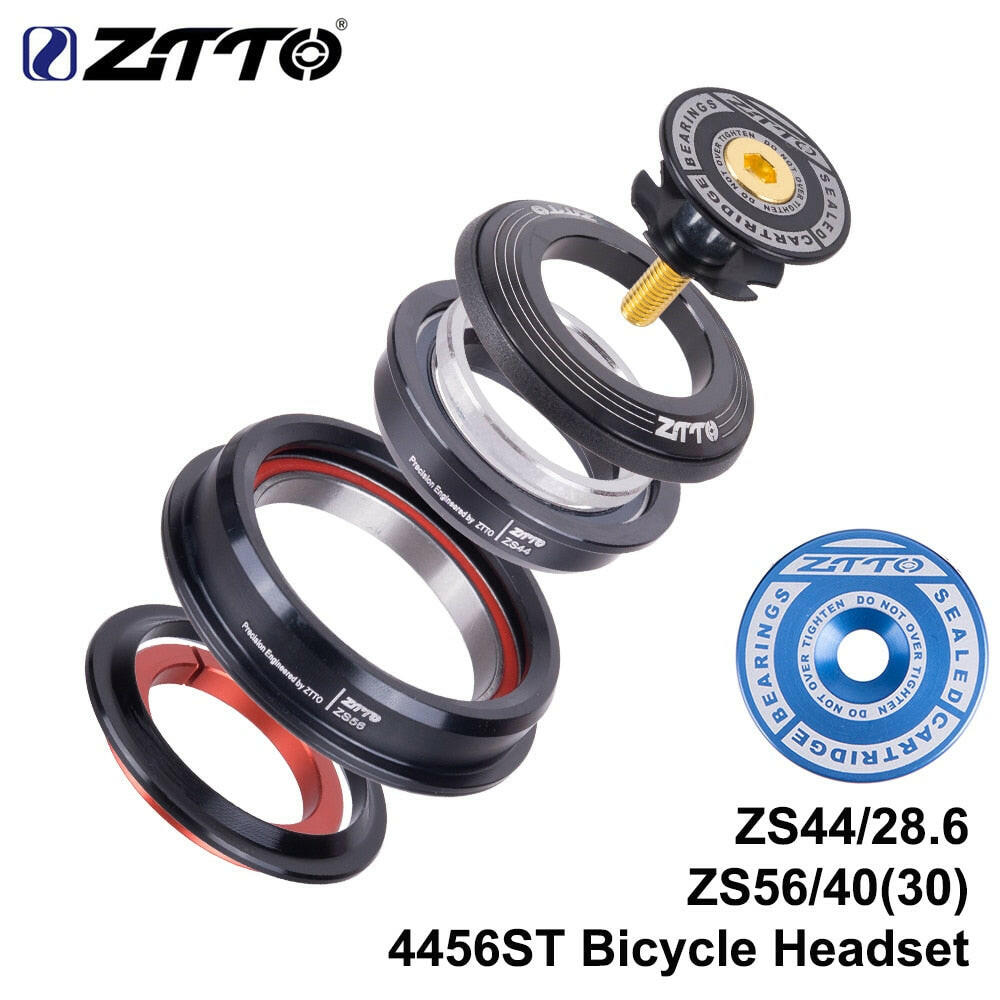 ZTTO 4456ST MTB Bike Road Bicycle Headset 44mm 56mm CNC 1 1/8"-1 1/2" 1.5 Tapered 28.6 Straight Tube fork Internal 44 56 Headset