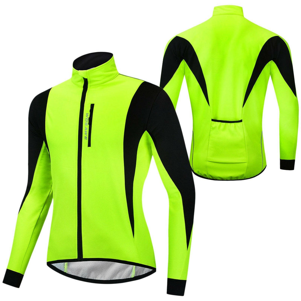 Men Cycling Winter Thermal Jacket Windproof Long Sleeve Bike Jersey Bicycle Wind Coat Outdoor Sportswear-WAYBIKER