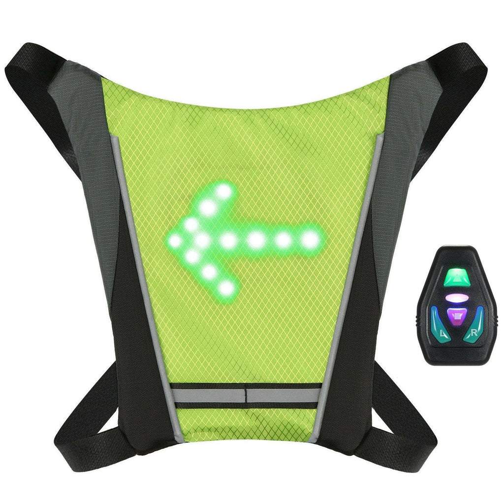 LED Turn Signal Bike Pack USB Rechargeable Reflective Vest Backpack with Direction Indicator Safety LED Backpack Wireless Remote Control Bicycle Bag Sports Vest Ultralight Riding Bag-WAYBIKER