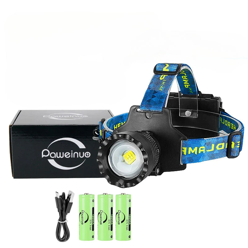 Zoom 1500M Headlamp Long Shot White Laser Portable Headlight 18650 Rechargeable Led Head Flashlight Waterproof Camping Head Lamp