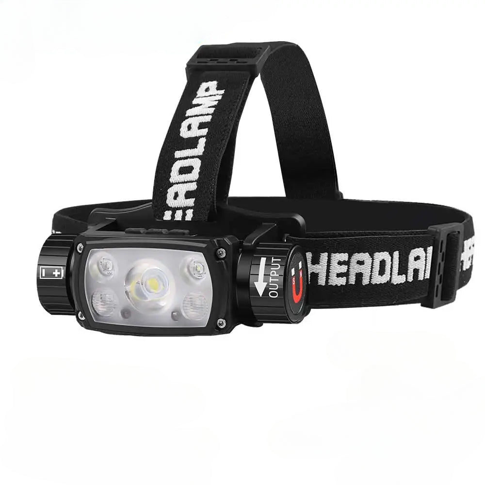 XHP50 LED Headlamp Sensor Headlight Flashlight 18650 21700 USB Rechargeable Outdoor Head Lamp Torch Red Light Modes Work Lamp